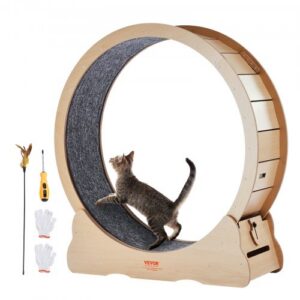 Puidust kassi treeningratas, 110 cm, kollane