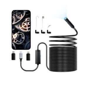 Endoskoobikaamera 15 m pooljäiga kaabliga, 1920P HD, 8 LED-valgustiga, 2X suumiga, IP67 veekindel