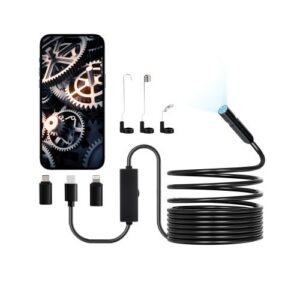 Endoskoobikaamera valgusega, 1920P HD boreskoop Androidi ja iOS-i jaoks, 8 LED-tulega kontrollkaamera