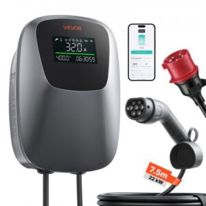 Elektriauto laadimisjaam 22 kW, kolmefaasiline, CEE 32 A, Type 2, rakendusega ja ekraaniga