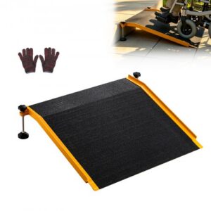 Kynnyksen ramppi oveen, 670 x 810 mm, alumiininen tasorampi säädettävällä korkeudella