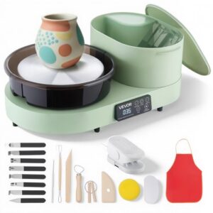 Keramikas ripa ar kājas pedāli, 28 cm alumīnija ripdisks, 450 W, 30-300 apgr./min, zaļa