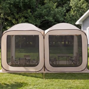 Pop-up tinklelio pavėsinė 365,76 x 182,88 cm, 2 viename, smėlio spalvos