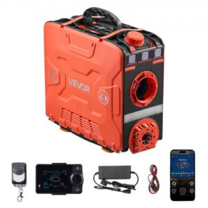 Diiselkütteseade, 5–8 kW, DC 12 V, Bluetoothi rakenduse, kaugjuhtimispuldi ja LCD-ekraaniga, 4,5 l kütusepaak