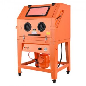 927 L smėliavimo spinta su slėginiu baku, ant ratų, 121 l medžiagos bunkeriu ir 1200 W dulkių surinkėju