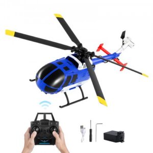 RC helikopter 2.4 GHz, 4 propelleriga kaugjuhitav mudel, 6-teljeline güroskoop