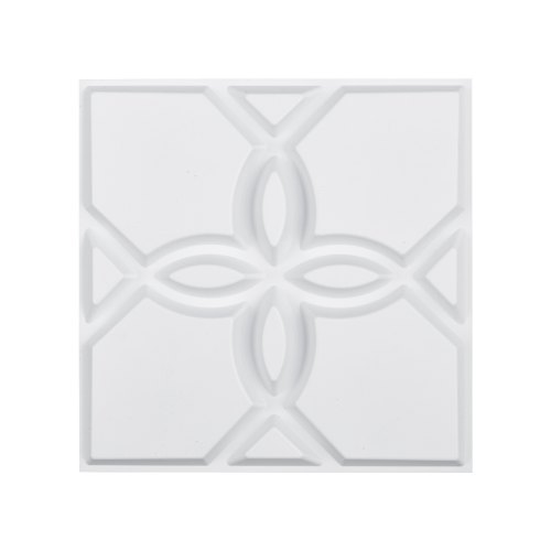 3D sienų panelės, 33 vnt., 11,81 x 11,81 col., PVC, matinė balta, gėlių stilius
