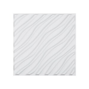 3D seinapaneelid, 12 tk, 500 x 500 mm, PVC, modernne lainemustriga, matt valge