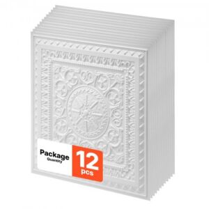 605x605 mm PVC lubų plokštės, 12 vnt., baltos, 3D geometrinės, ST-035