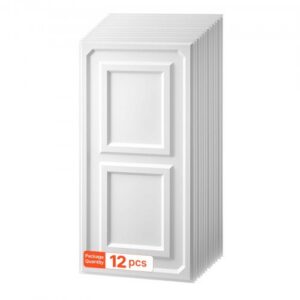 605 x 1215 mm PVC lubų plokštės, 12 vnt., baltos, 3D tekstūruotos