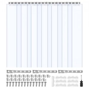 Läbipaistev PVC ribakardin, 2,1 m x 1 m, 2 mm, 7 osa