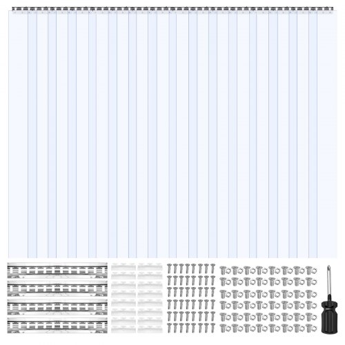 PVC juostinė užuolaida , skaidri, 240 x 240 cm, 2 mm, 16 vnt.