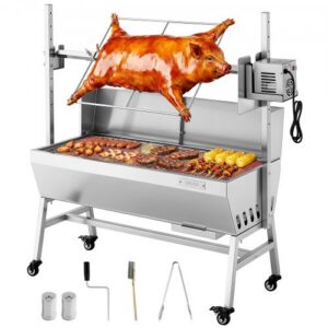 Elektriline rotisseriigrill 60 kg koormusega, roostevabast terasest, 7 kõrgusastmega