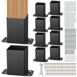 10 tk postialuse kinnitust, 101,6 x 101,6 mm, sisemõõt 91 x 91 mm, mattmust