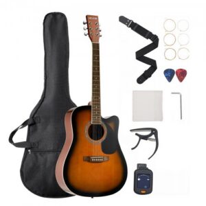 104,4 mm (104 cm) Cutaway akustiline kitarr, algajate komplekt, kandekott, Sunburst
