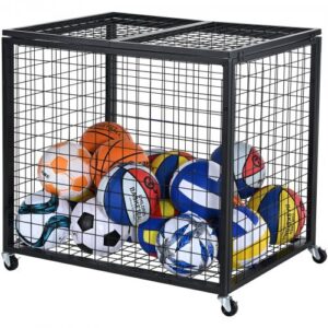 Rullitav spordipallide hoiukäru, topeltkaanega pallikast