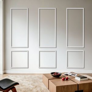 3-osaline seinapaneelide komplekt, polüstüreenist, valge, 61 x 137 + 61 x 61 cm