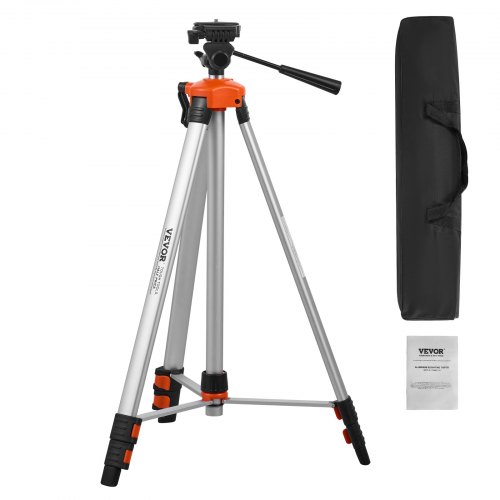 Lāzera līmeņa statīvs ar 1/4 x 20 vītni, 695–1750 mm augstuma regulēšanu, iebūvētu līmeņrādi un alumīnija konstrukciju