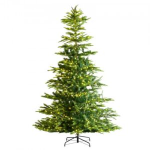 229 cm esivalaistu tekokuusi, 700 lämpimän valkoisella LED-valolla