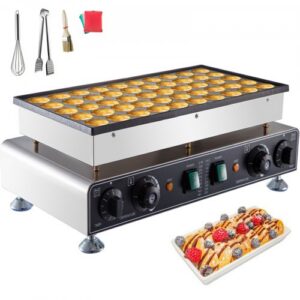 50 tk mini hollandi pannkoogimasin, roostevabast terasest, hõbedane, 1800 W