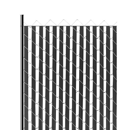 Apakšējās fiksācijas privātuma līstes ķēdes žogam, divsienu HDPE, melnas, 1740 mm