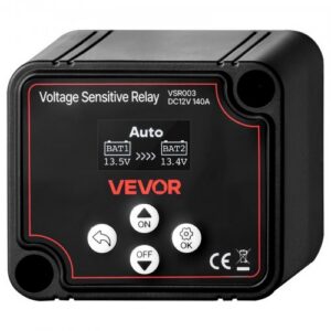 Kahekordne aku isolaator, 12 V 140 A, käsitsi ja automaatne VSR-relee LCD-ekraaniga