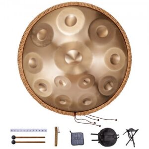 12 noodiga D-moll handpan trumm, 55,9 cm, kaasas nui