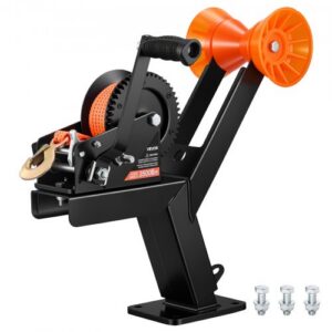 Valties priekabos gervės stovas HW2500A su voleliu, iki 1588 kg, 6,1 m oranžinis poliesterio diržas