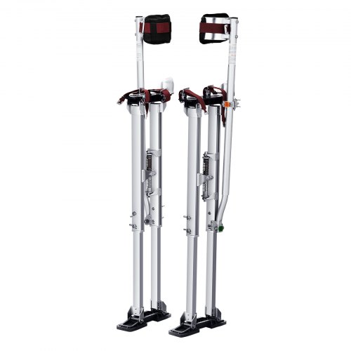 Gipso kartono stilts, reguliuojami 91,4–127 cm aliumininiai su apsauginiais kelių įtvarais, sidabriniai