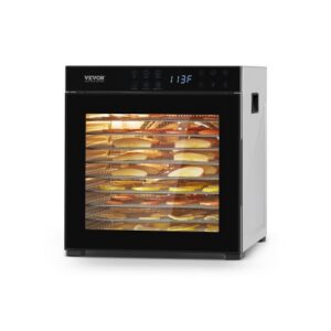 Toidukuivati, 10 roostevabast terasest alust, 1000 W, reguleeritav temperatuur ja 24-tunnine taimer