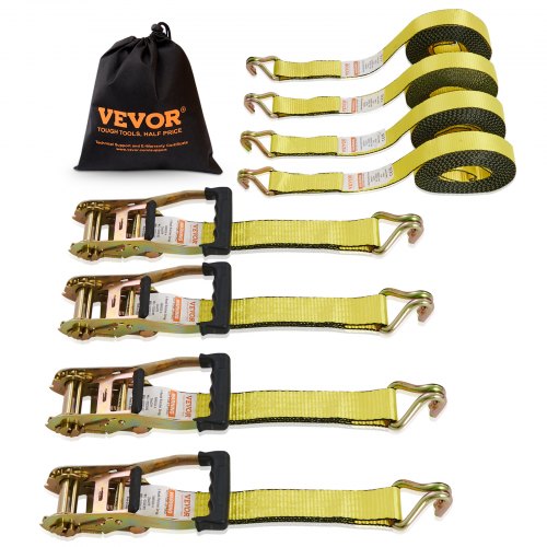 Užveržimo diržai su terkšle, 4 vnt., 2" x 27'