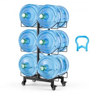 Veeanumate hoidik , 3 taset, 2 rida, 6 pudelile, 11 l ja 19 l, must