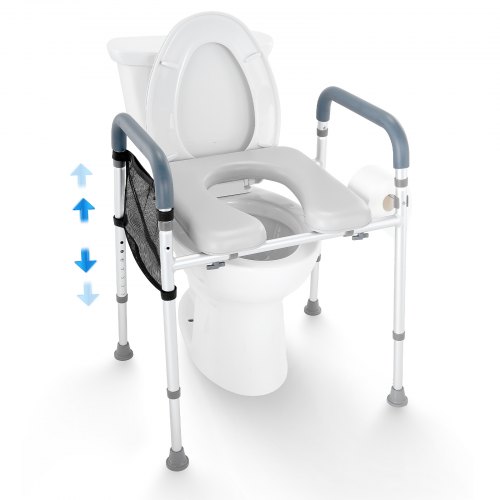 Pakeltas tualeto sėdynės rėmas, 7 padėčių aukščio reguliavimas, 490–640 mm, 158,7 kg