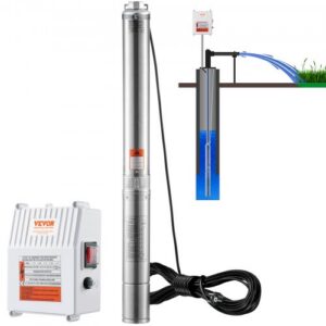 Gilus gręžinio panardinamasis siurblys, 1500 W, 230 V, 9,8 m³/h, 108 m, 19,4 m laidas, išorinis valdymo blokas