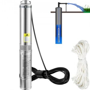 Giluminis panardinamasis gręžinio siurblys, 750 W, 230 V/50 Hz, 100 l/min, 66 m, 7,6 cm nerūdijantis plienas