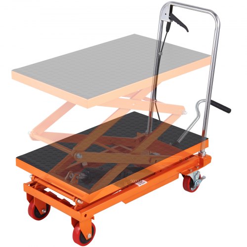 Hidraulinis kėlimo stalas vežimėlis, 150 kg, 1270 mm kėlimo aukštis, dvigubos žirklės