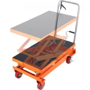 Hidraulinis keltuvas vežimėlis, 350 kg keliamoji galia, 1530 mm kėlimo aukštis, dvigubas žirklinis, su 4 ratais