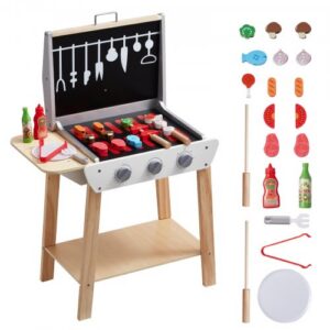 Puidust mängu grillkomplekt lastele, 21 osaga