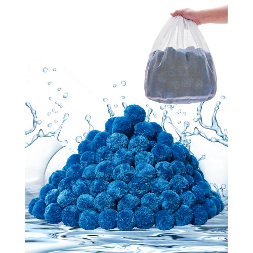 Baseino filtro rutuliukai smėlio filtrui, 1,4 kg, daugkartinio naudojimo poliesterio pluošto filtras su maišeliu