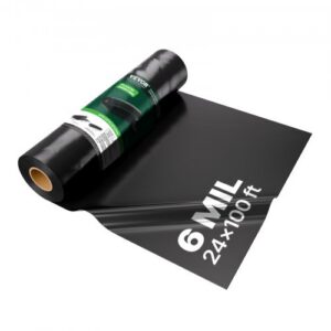 732 x 3048 cm raske plastkile, 6 mil, must