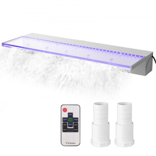 Fountain Spillway 92 x 8,1 x 20,6 cm LED-valoilla, kaukosäätimellä ja akryylisellä vesiputouskourulla