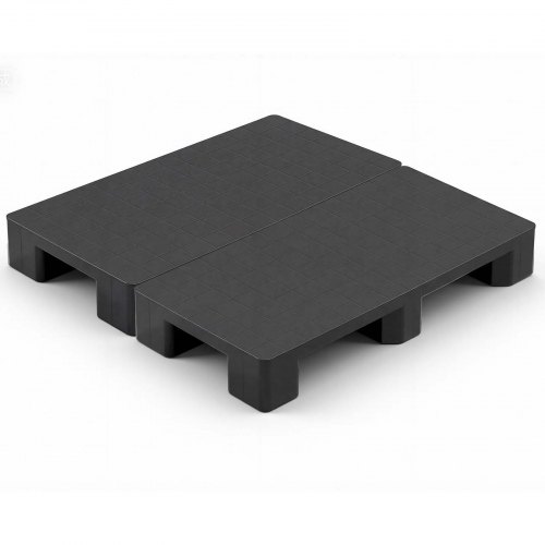 Muoviset kuormalavat, 2 kpl, mustat, 1000 x 500 x 136 mm