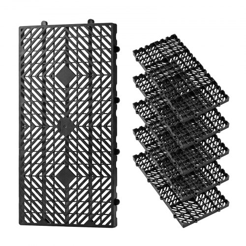 Plastikinės paletės, 6 vnt., 600 x 300 x 30 mm, juodos