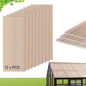 12-osaline kahekihiline polükarbonaadist katusepaneelide komplekt, 1520 x 610 x 6 mm