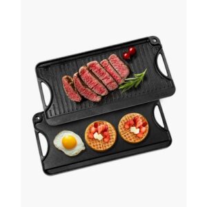 Pööratav grillplaat, 51 x 25 cm, eelmaitsestatud malmist