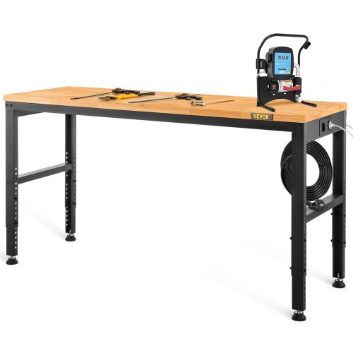 Regulējama augstuma darbagalds, 183 x 64 cm, 72–97 cm, 900 kg, ar rozetēm