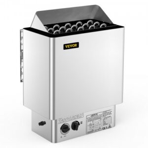 Elektrinė pirties krosnelė 9 kW, 380–415 V, šlapio ir sauso naudojimo, su valdymo bloku, nerūdijančio plieno
