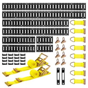 E-Track tvirtinimo bėgių rinkinys, 8 vnt., 1,5 m+1,2 m+0,6 m+0,3 m, 36 dalių