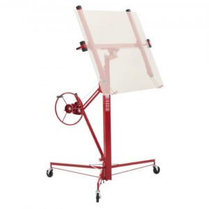 Drywall lift 3353 mm, 68 kg, ar regulējamu teleskopisko sviru un bloķējamajiem riteņiem