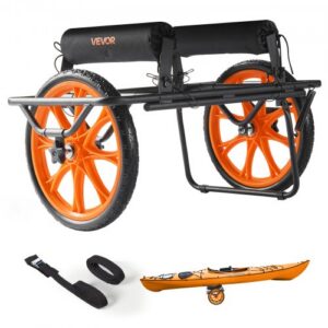 Kajakikäru, 149,7 kg kandevõimega, 38,1 cm tahkete kummirehvide ja tugijalaga
